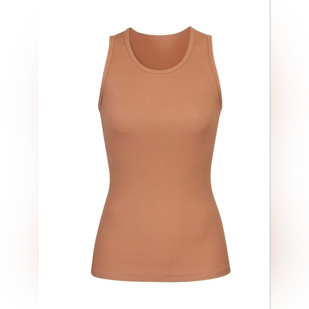 SKIMS Boyfriend Rib Tank Sienna Womens XXS, 2X